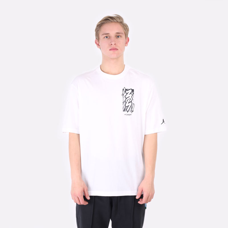 мужская белая футболка Jordan Dri-FIT Zion T-Shirt DH0592-101 - цена, описание, фото 5