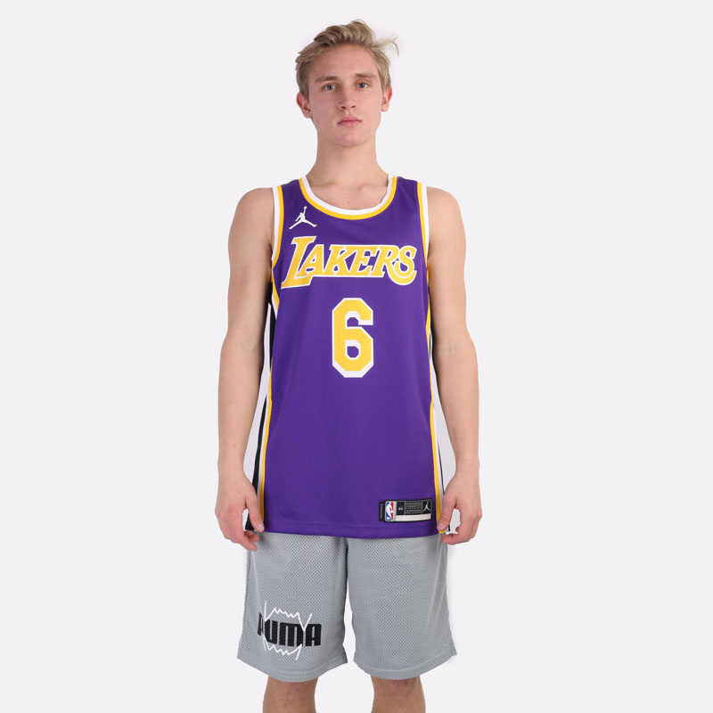 мужская фиолетовая майка Jordan Los Angeles Lakers Swingman Jersey Statement 20 CV9481-513 - цена, описание, фото 4