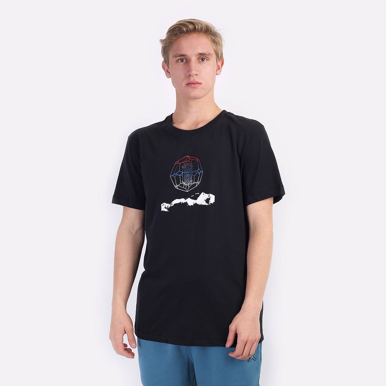 мужская черная футболка Nike KI Dri-FIT Logo Tee DM2461-010 - цена, описание, фото 1