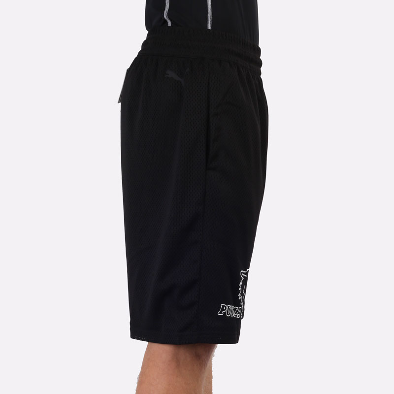 мужские черные шорты PUMA Hoops Mesh Logo 53219801 - цена, описание, фото 2