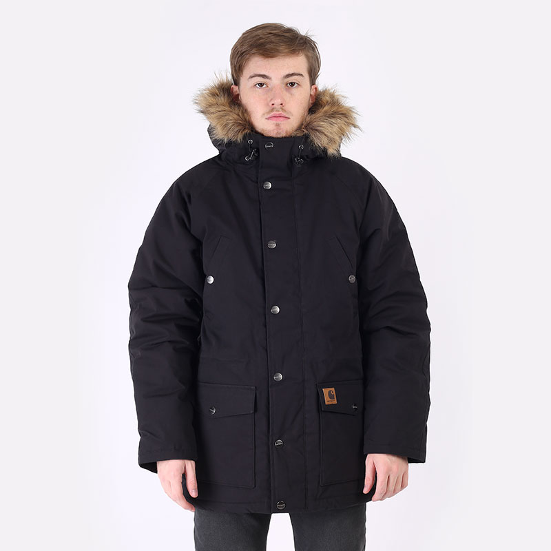 Мужская куртка Carhartt WIP Trapper Parka (I028129-black) купить по цене  22950 руб в интернет-магазине Streetball