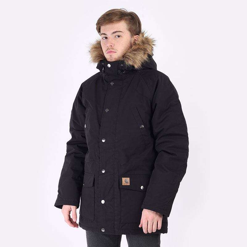 мужская черная куртка Carhartt WIP Trapper Parka I028129-black - цена, описание, фото 1