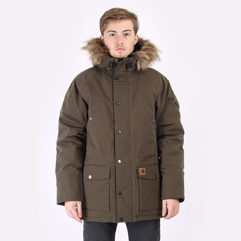 Мужская куртка Carhartt WIP Trapper Parka (I028129-cypress) купить по цене  16390 руб в интернет-магазине Streetball
