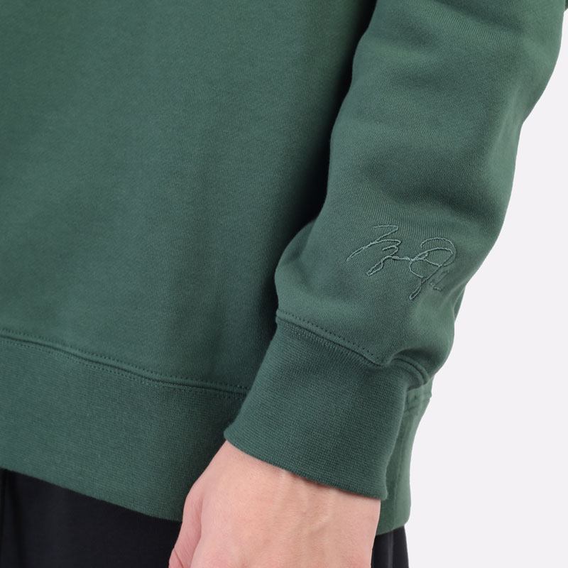 мужская зеленая толстовка Jordan Essentials Fleece Crew DN7954-333 - цена, описание, фото 3