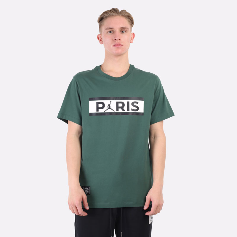 мужская зеленая футболка Jordan Paris Saint Germain Wordmark Short-Sleeve DB6510-333 - цена, описание, фото 4
