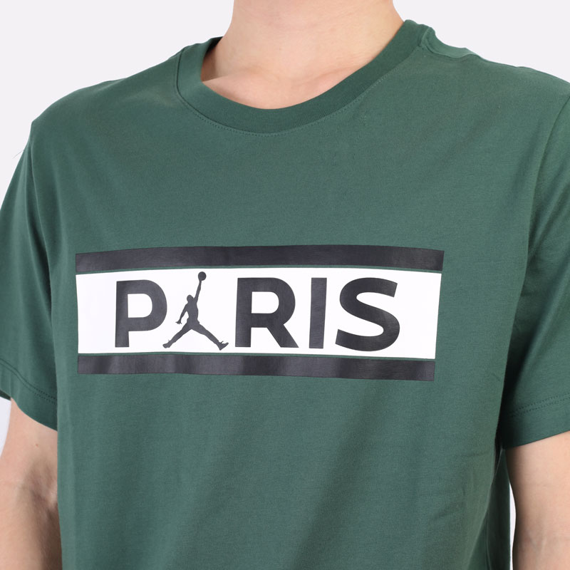 мужская зеленая футболка Jordan Paris Saint Germain Wordmark Short-Sleeve DB6510-333 - цена, описание, фото 2