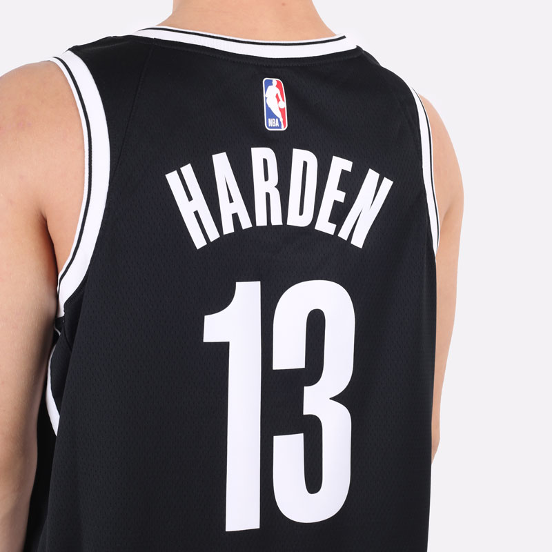 Мужская майка Nike Nets Icon Edition 2020 Nike NBA Swingman Jersey (CW3658-010)  - цена, описание, фото 3