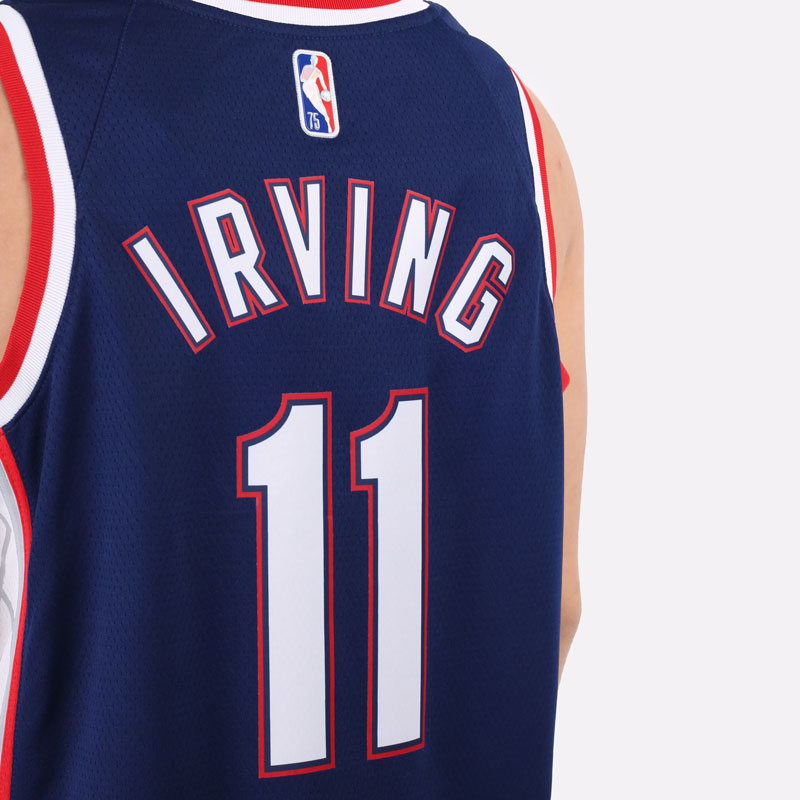 мужская синяя майка Nike Irving Nets NBA Jersey DB4018-400 - цена, описание, фото 5