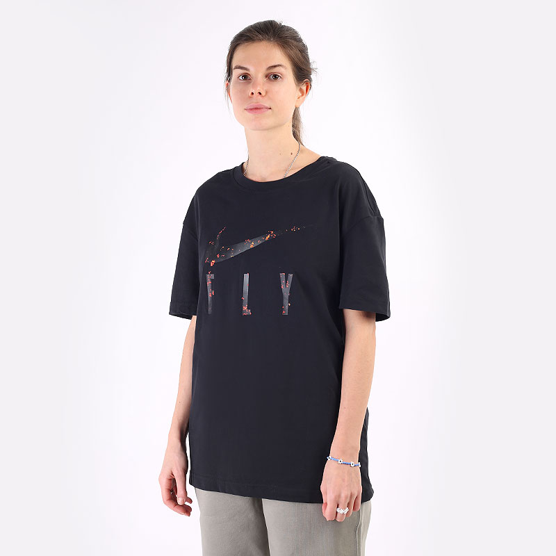 женская черная футболка Nike Dri-FIT Swoosh Basketball T-Shirt DM2552-010 - цена, описание, фото 1