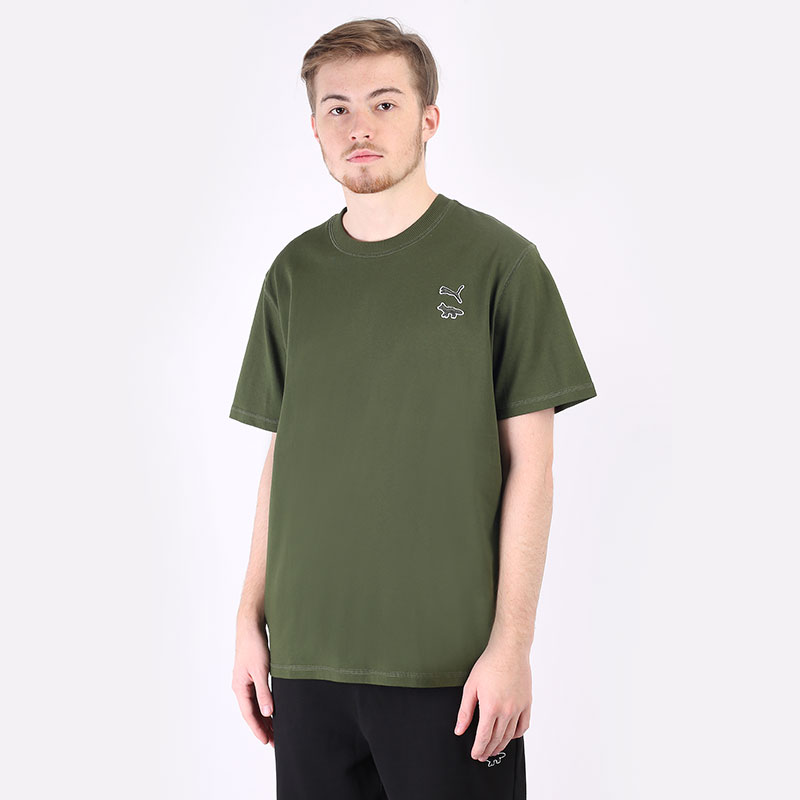 мужская зеленая футболка PUMA MK Tee 53232794 - цена, описание, фото 1