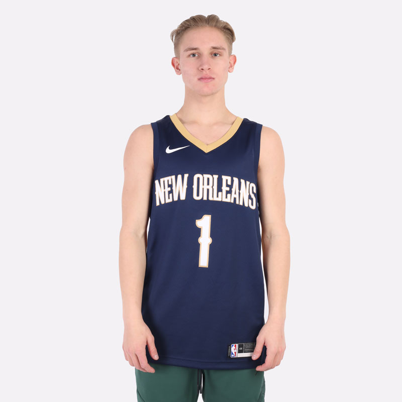 мужская синяя майка Nike Zion Williamson Pelicans Icon Edition 2020 NBA Jersey CW3674-424 - цена, описание, фото 6