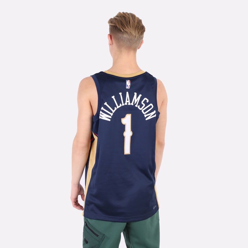 мужская синяя майка Nike Zion Williamson Pelicans Icon Edition 2020 NBA Jersey CW3674-424 - цена, описание, фото 4