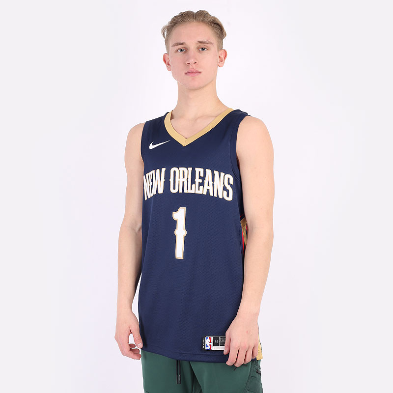 мужская синяя майка Nike Zion Williamson Pelicans Icon Edition 2020 NBA Jersey CW3674-424 - цена, описание, фото 1