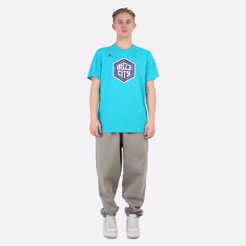 Мужская футболка Jordan Charlotte Hornets Dri-FIT NBA Logo T-Shirt (DA6003-415)  - цена, описание, фото 5