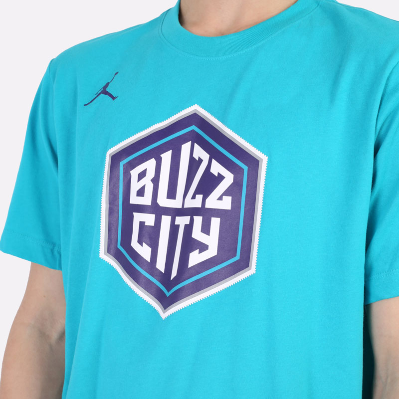 мужская голубая футболка Jordan Charlotte Hornets Dri-FIT NBA Logo T-Shirt DA6003-415 - цена, описание, фото 2