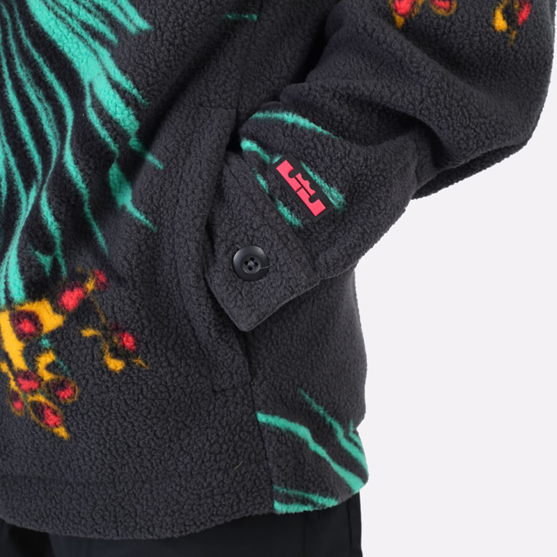 мужская черная куртка Nike LeBron Sherpa Button-Down Jacket DA6707-070 - цена, описание, фото 3