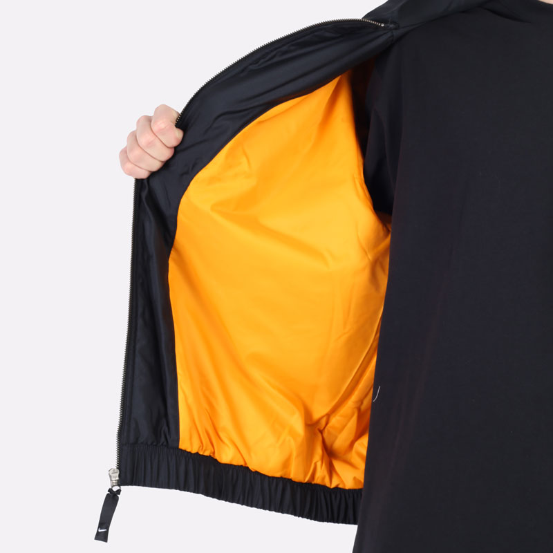 мужская черная куртка Nike Lab Solo Swoosh Satin Bomber Jacket DN1266-010 - цена, описание, фото 6
