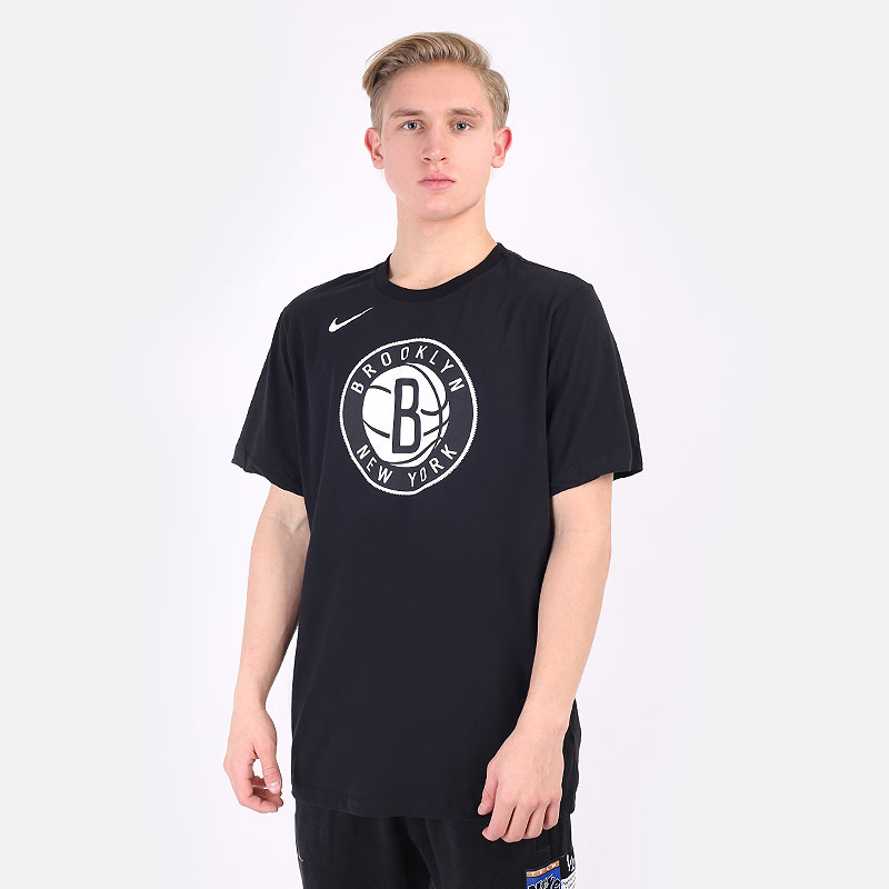 мужская черная футболка Nike Brooklyn Nets Dri-FIT NBA Logo T-Shirt DA5999-010 - цена, описание, фото 1