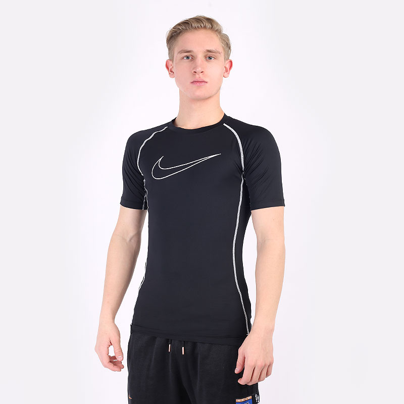 мужская черная футболка Nike Pro Dri-FIT Tight-Fit Short-Sleeve Top DD1992-011 - цена, описание, фото 1
