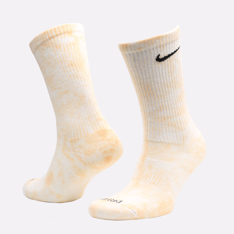 мужские желтые носки Nike Everyday Plus Cushioned Tie-Dye Crew Socks (2 Pairs) DM3407-906 - цена, описание, фото 4
