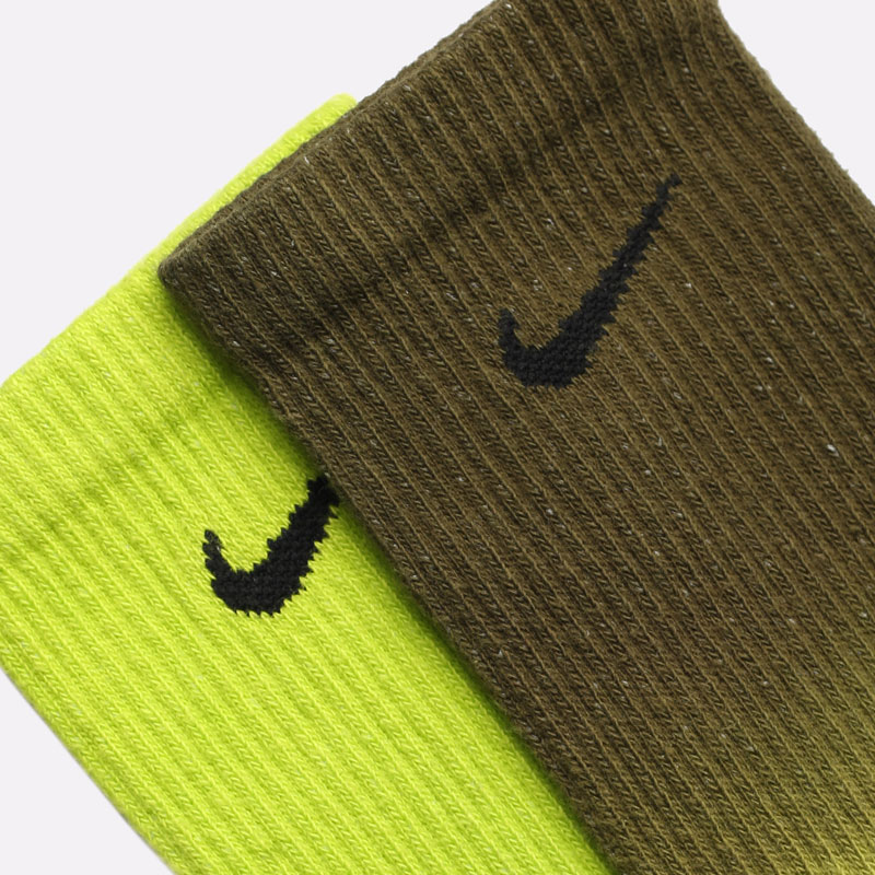 мужские зеленые носки Nike Everyday Plus Cushioned Crew Socks (2 Pairs) DH6096-904 - цена, описание, фото 2