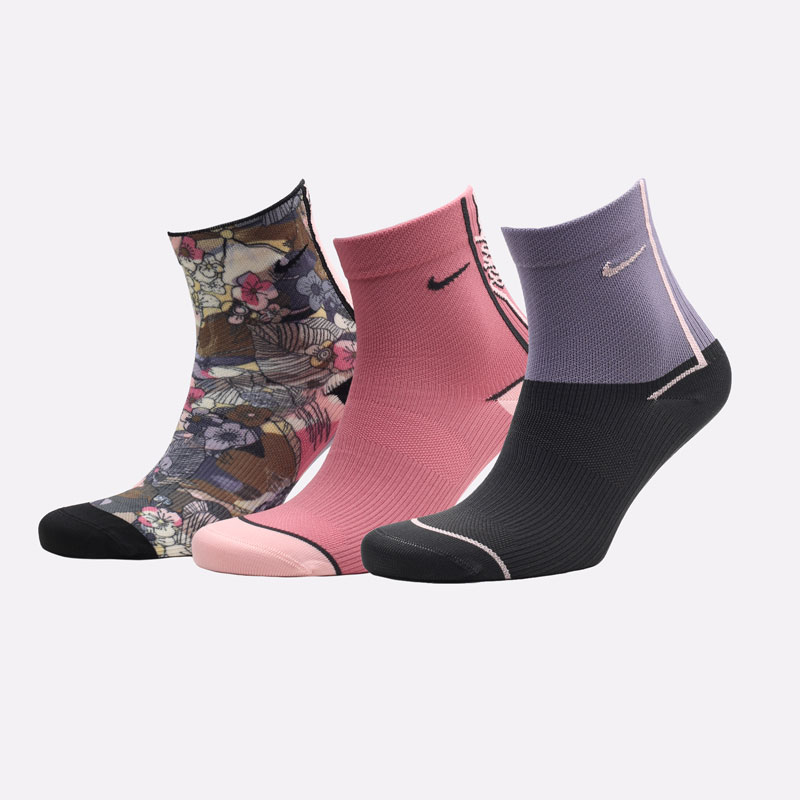 женские разноцветные носки Nike WMNS Everyday Plus Training Ankle Socks (3 Pairs) CU8385-902 - цена, описание, фото 1