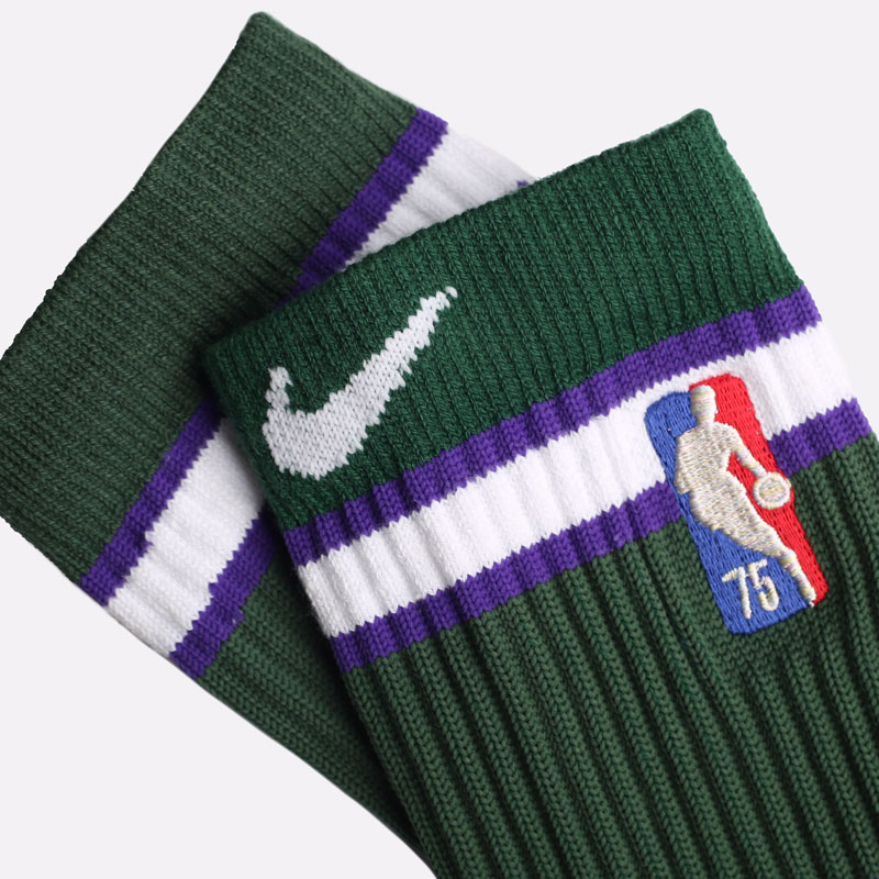мужские зеленые носки Nike Milwaukee Bucks Elite City Edition DA4957-100 - цена, описание, фото 2