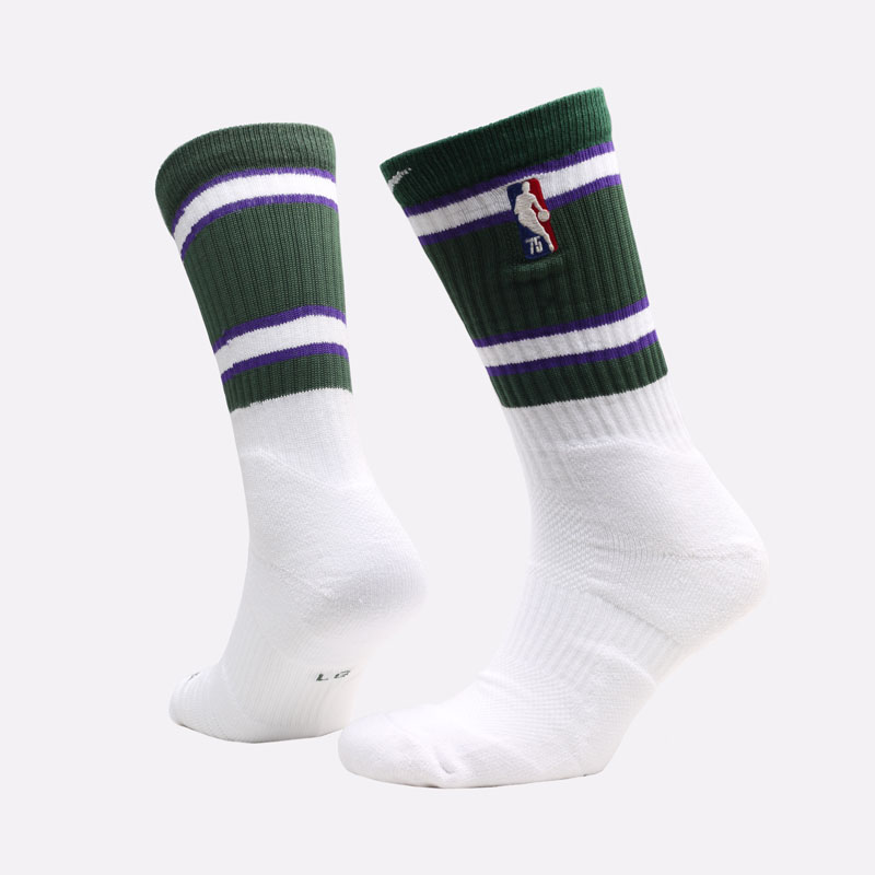 мужские зеленые носки Nike Milwaukee Bucks Elite City Edition DA4957-100 - цена, описание, фото 1