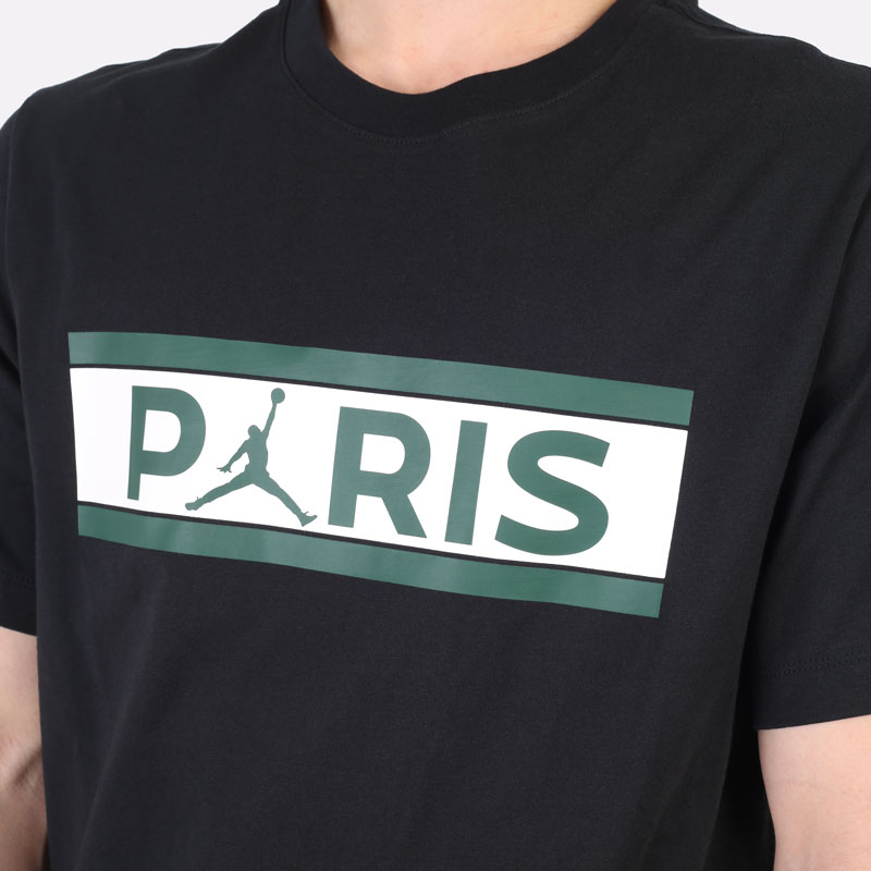 мужская черная футболка Jordan Paris Saint-Germain Wordmark Tee DB6510-010 - цена, описание, фото 2