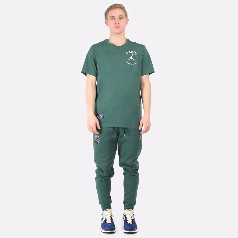 мужская зеленая футболка Jordan Paris Saint-Germain Logo Tee DB6514-333 - цена, описание, фото 7