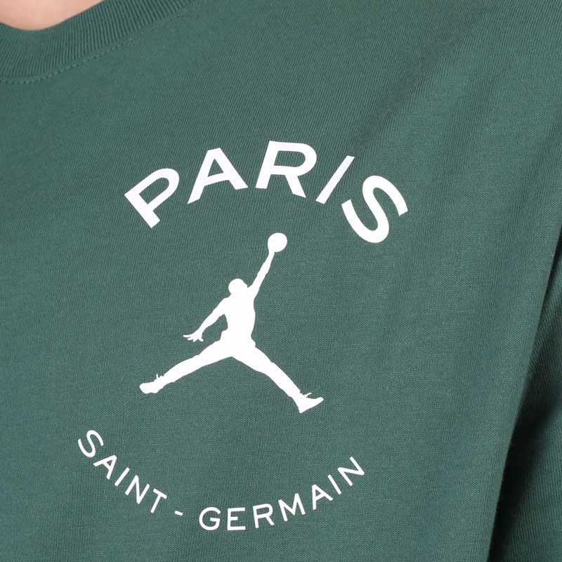 мужская зеленая футболка Jordan Paris Saint-Germain Logo Tee DB6514-333 - цена, описание, фото 2