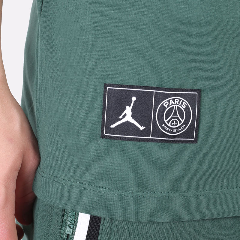 мужская зеленая футболка Jordan Paris Saint-Germain Logo Tee DB6514-333 - цена, описание, фото 3