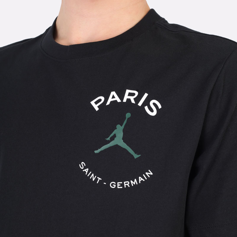 мужская черная футболка Jordan Paris Saint-Germain Logo Tee DB6514-010 - цена, описание, фото 2