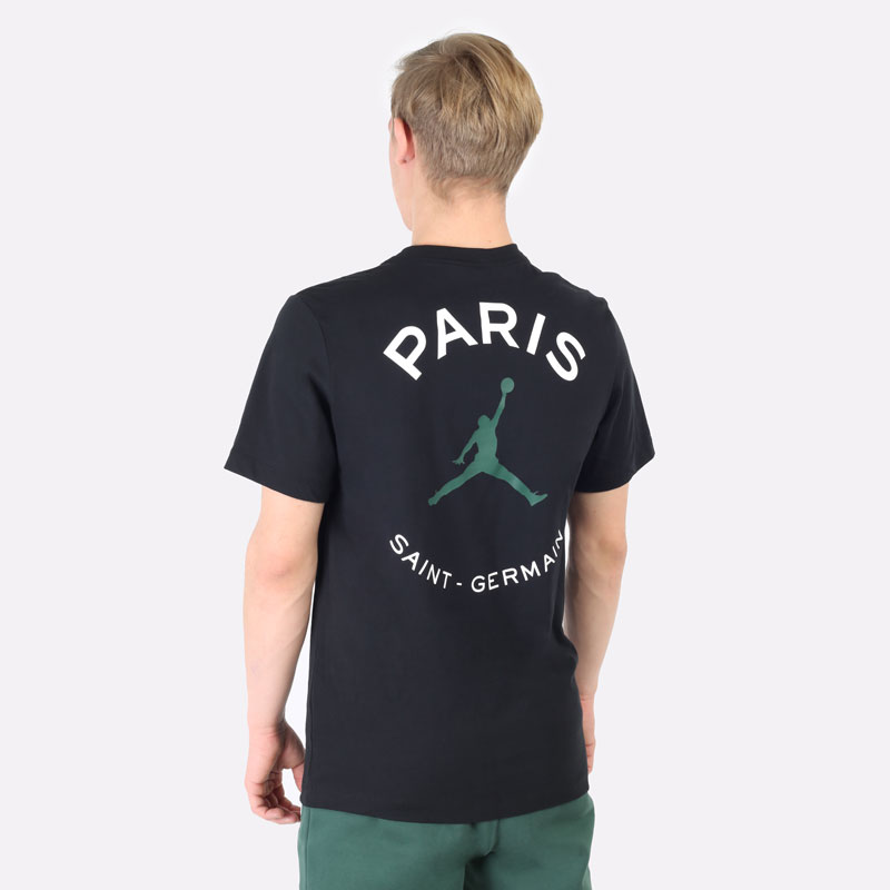 мужская черная футболка Jordan Paris Saint-Germain Logo Tee DB6514-010 - цена, описание, фото 3