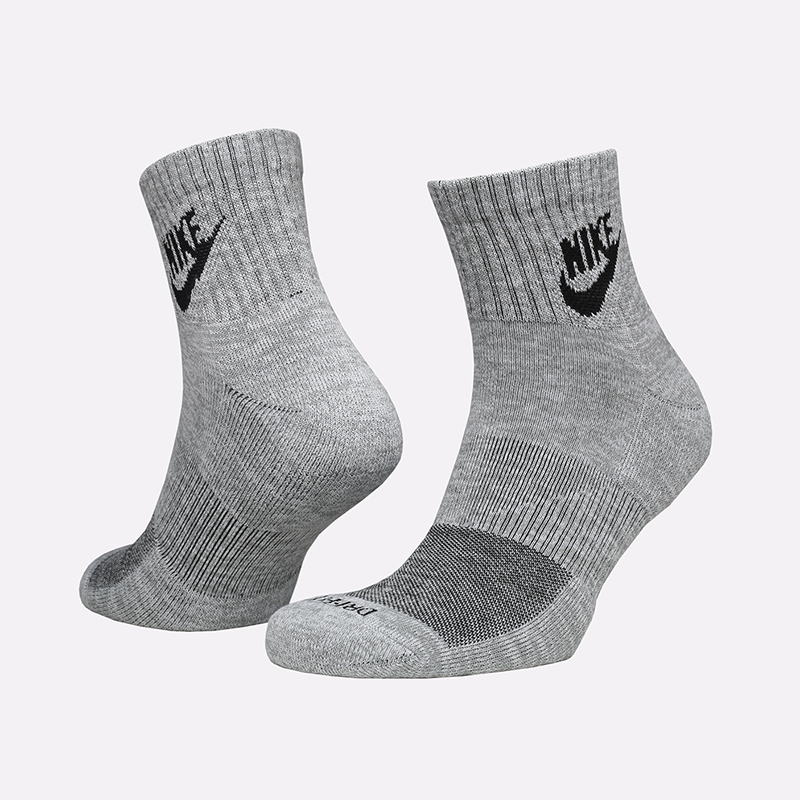 мужские серые носки Nike Everyday Plus Cushioned Ankle (2 Pairs) DJ5857-073 - цена, описание, фото 1