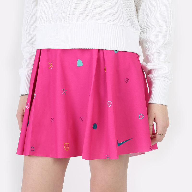 женская розовая юбка Nike Club Skirt Long Printed Golf Skirt DH2062-621 - цена, описание, фото 1