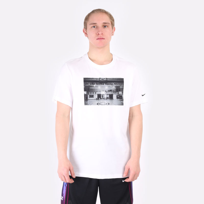 мужская белая футболка Nike Dri-FIT Photo Basketball T-Shirt DN3041-100 - цена, описание, фото 5
