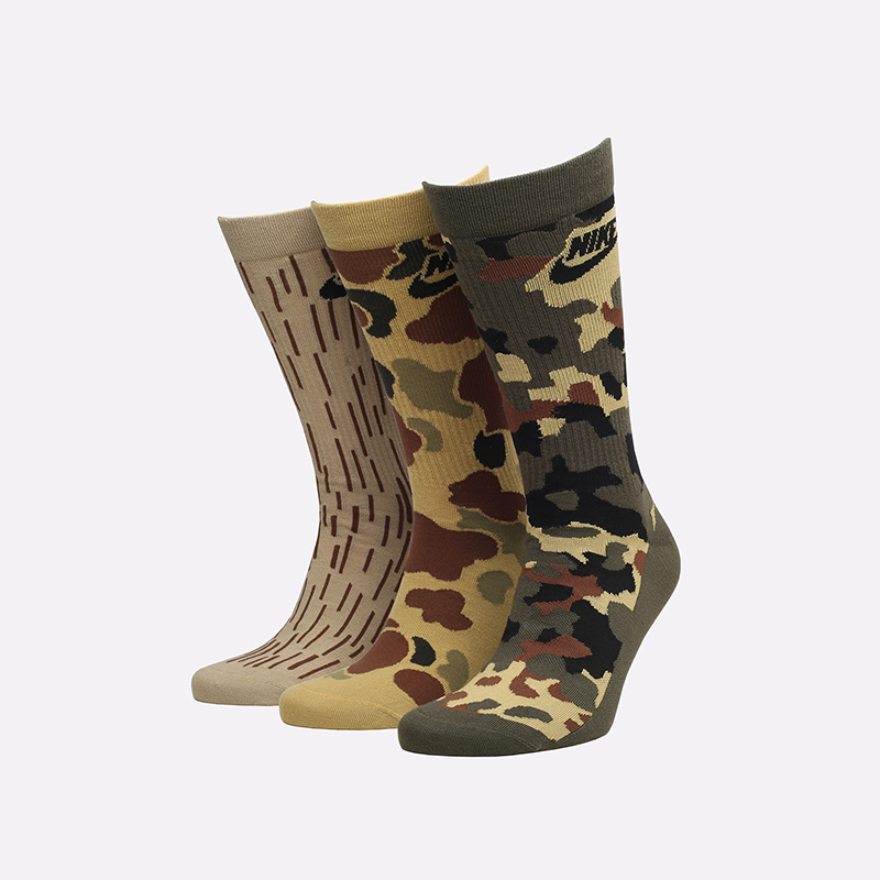мужские зеленые носки Nike Everyday Essential Crew Socks (3 Pairs) DH3414-903 - цена, описание, фото 1