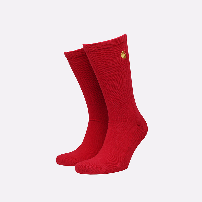 мужские красные носки Carhartt WIP Chase Socks I029421-cornel/gold - цена, описание, фото 1