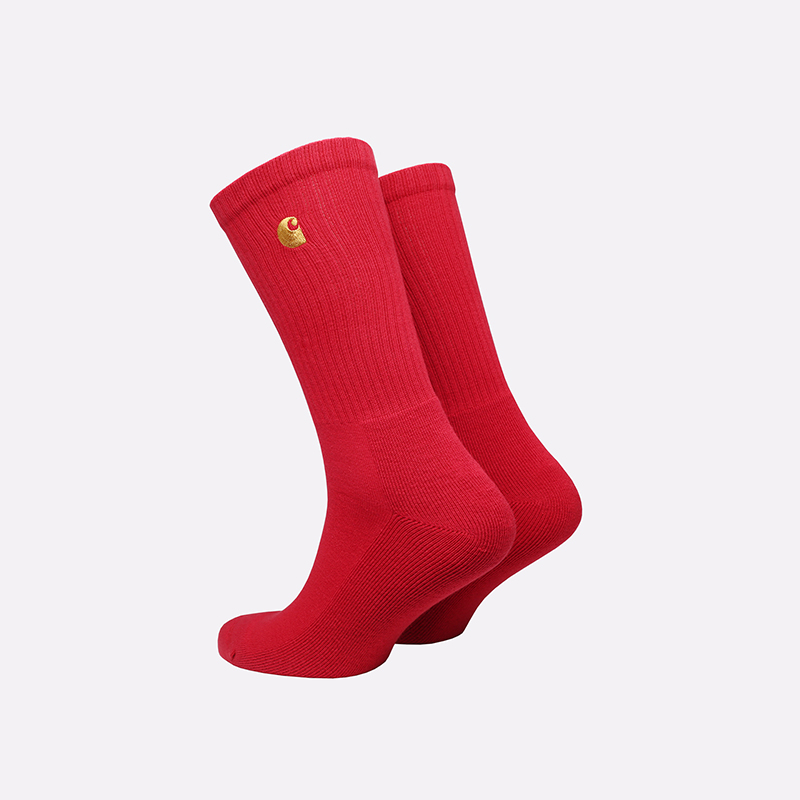 мужские красные носки Carhartt WIP Chase Socks I029421-cornel/gold - цена, описание, фото 2