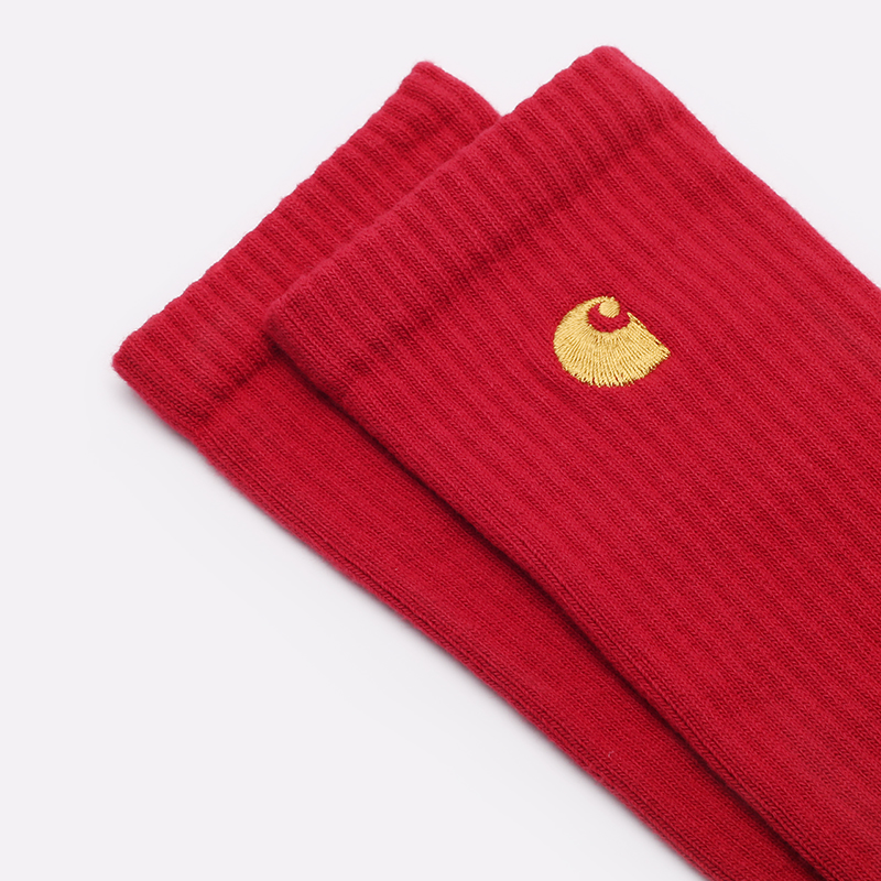 мужские красные носки Carhartt WIP Chase Socks I029421-cornel/gold - цена, описание, фото 3