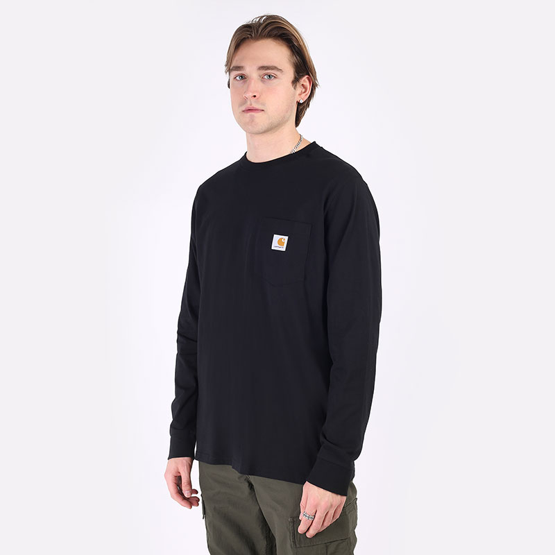   лонгслив Carhartt WIP L/S Pocket T-Shirt I022094-black - цена, описание, фото 1