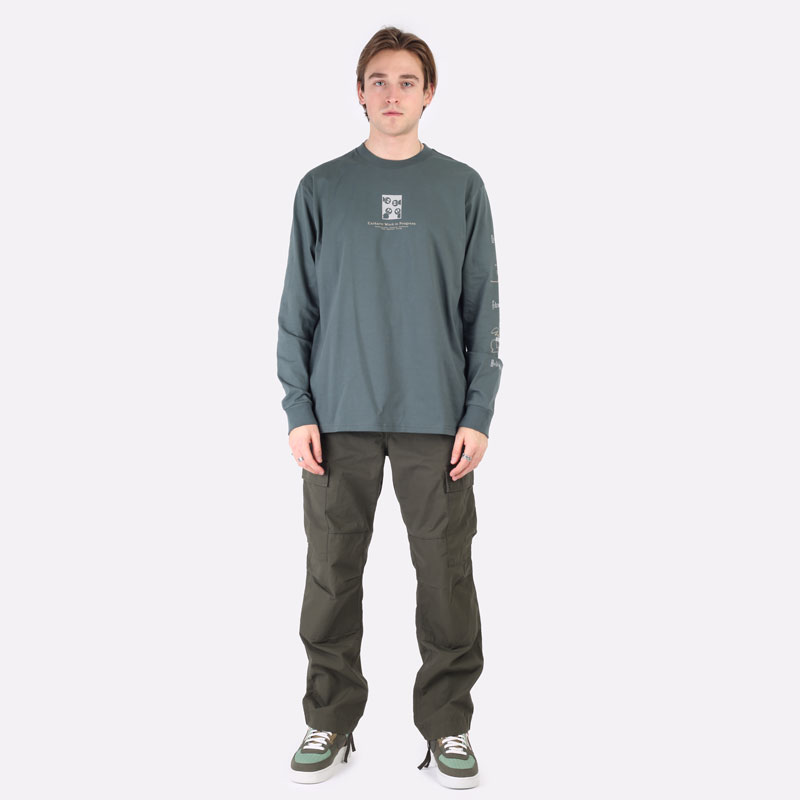   лонгслив Carhartt WIP L/S Dome T-Shirt I029982-hemlock green - цена, описание, фото 7