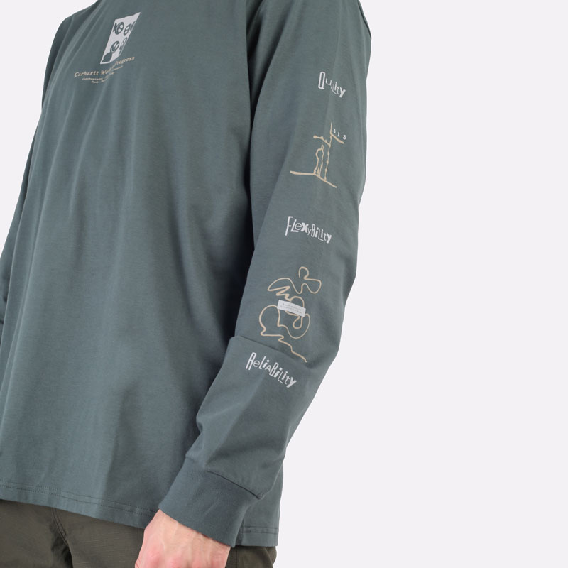   лонгслив Carhartt WIP L/S Dome T-Shirt I029982-hemlock green - цена, описание, фото 3