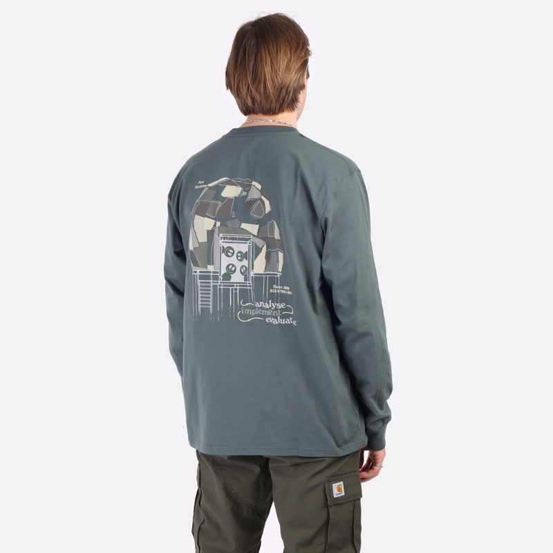   лонгслив Carhartt WIP L/S Dome T-Shirt I029982-hemlock green - цена, описание, фото 6