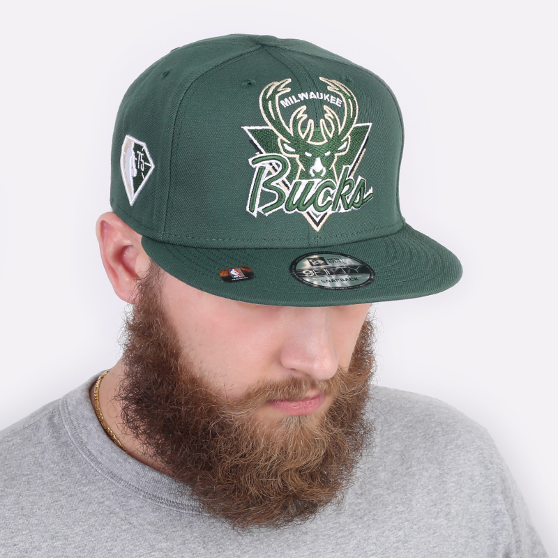 мужская зеленая кепка Newera Milwaukee Bucks 60182882-OTC - цена, описание, фото 1