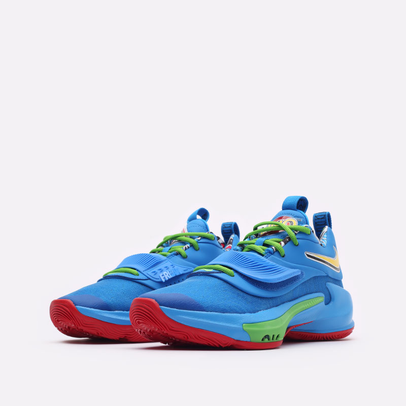  голубые баскетбольные кроссовки Nike Zoom Freak 3 NRG x UNO DC9364-400 - цена, описание, фото 4