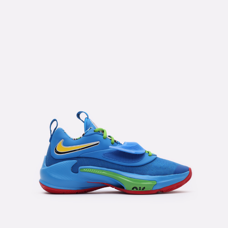  голубые баскетбольные кроссовки Nike Zoom Freak 3 NRG x UNO DC9364-400 - цена, описание, фото 1