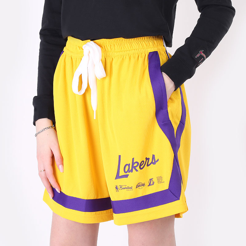 женские желтые шорты  Nike Los Angeles Lakers Women's Nike Dri-FIT NBA Shorts DH8422-728 - цена, описание, фото 1