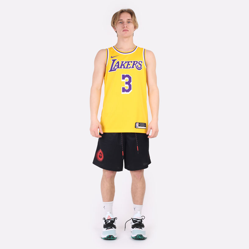 мужская желтая майка Nike Anthony Davis  NBA Lakers Icon Edition 2020 CW3669-728 - цена, описание, фото 6